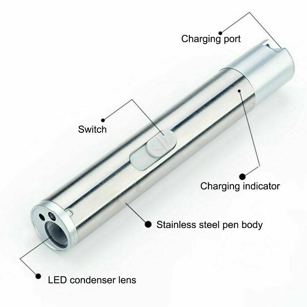 Red Laser Pointer Pen USB Rechargeable LED Light 3 In 1 UV Flashlight Cat Dog Toys - Image 3