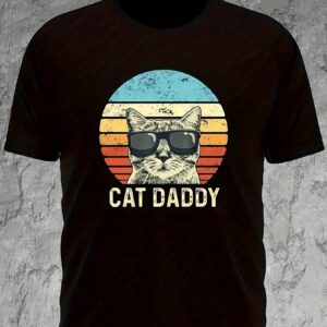 Men's Summer Casual Pattern T-shirt, Cat Dad Printed Round Neck Oversized T-shirt, Fashionable Men's Clothing