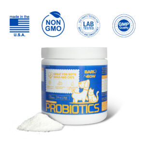 Bark And Meow Probiotics For Dogs & Cats 7 Tailored Strains Prebiotics, Pumpkin & Carrot